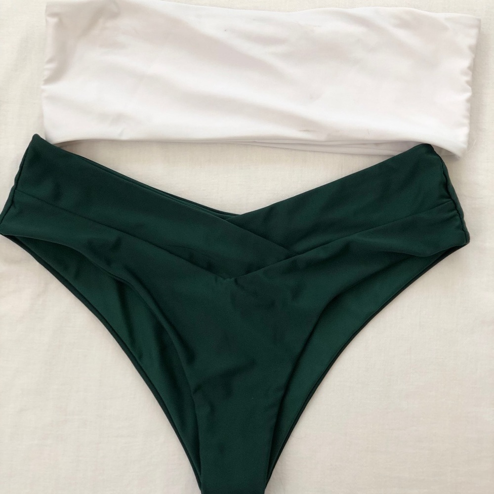 White and Green Bikini